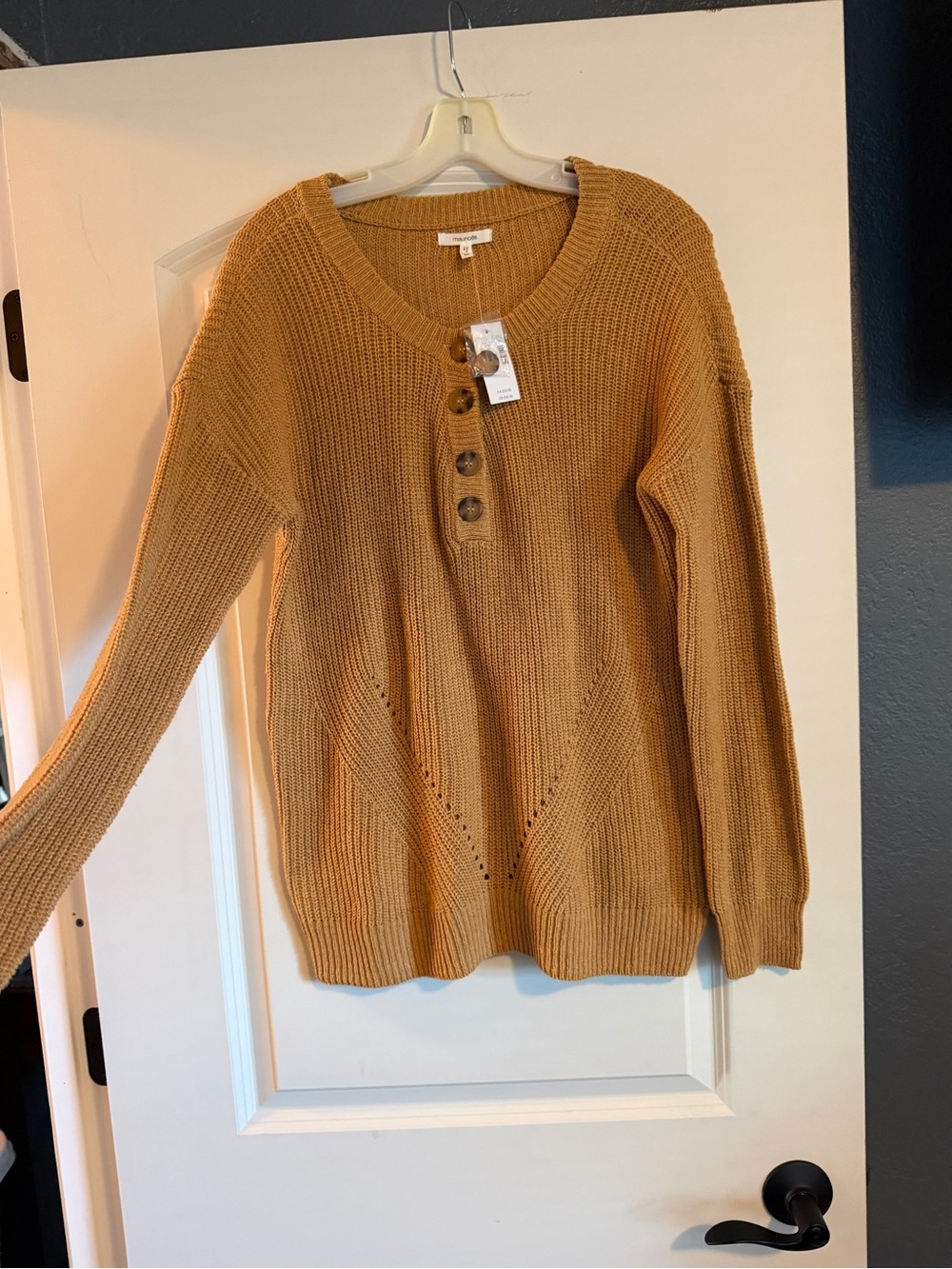 Maurice’s Medium Cozy Button-Front Knit Sweater — Mustard New With Tags